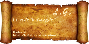 Lupták Gergő névjegykártya